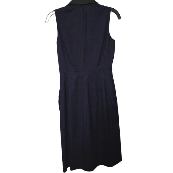J.Crew Tuxedo Sheath Dress in Super 120s Wool Blue Black 2 - Picture 6 of 6